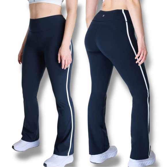 Sweaty Betty Navy Blue Power Bootcut Gym Trousers / Leggings sz M - Picture 1 of 8